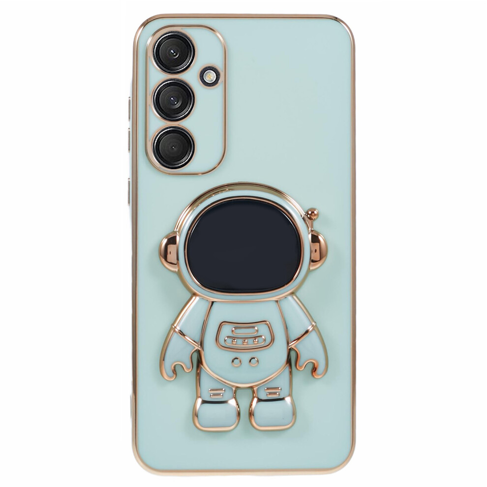 (Cyan) For Samsung Galaxy A36 5G Case Electroplating Soft Tpu Phone Cover With Astronaut Hidden Kickstand Blue 6914287866294
