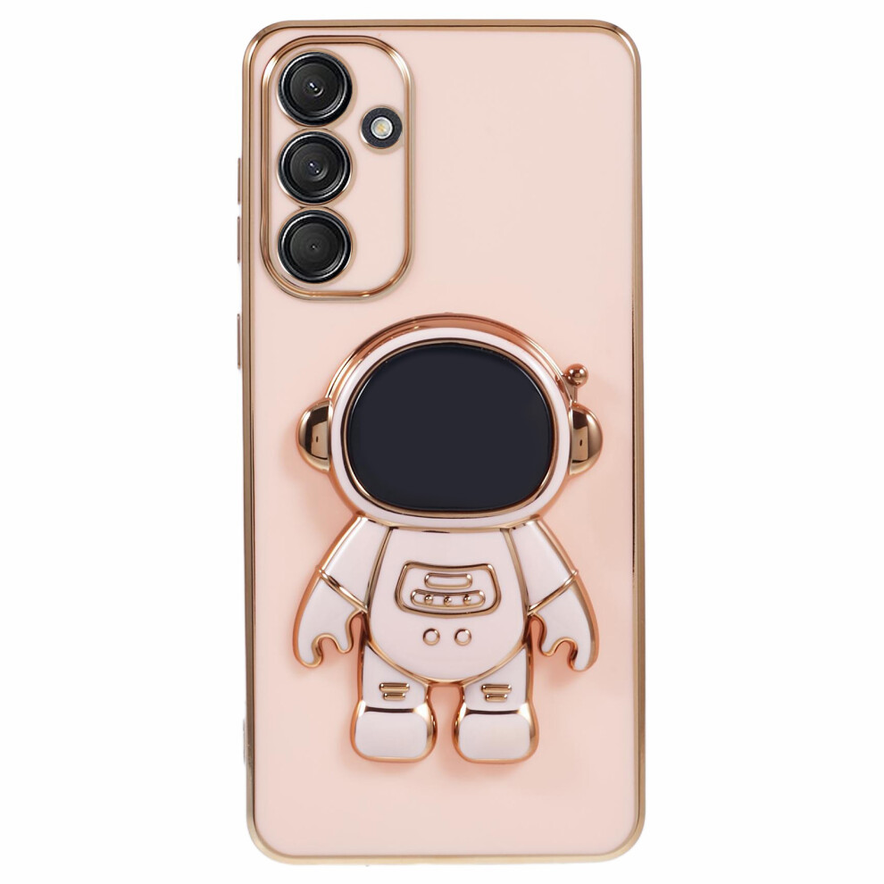 (Pink) For Samsung Galaxy A36 5G Case Electroplating Soft Tpu Phone Cover With Astronaut Hidden Kickstand Pink 6914288143806