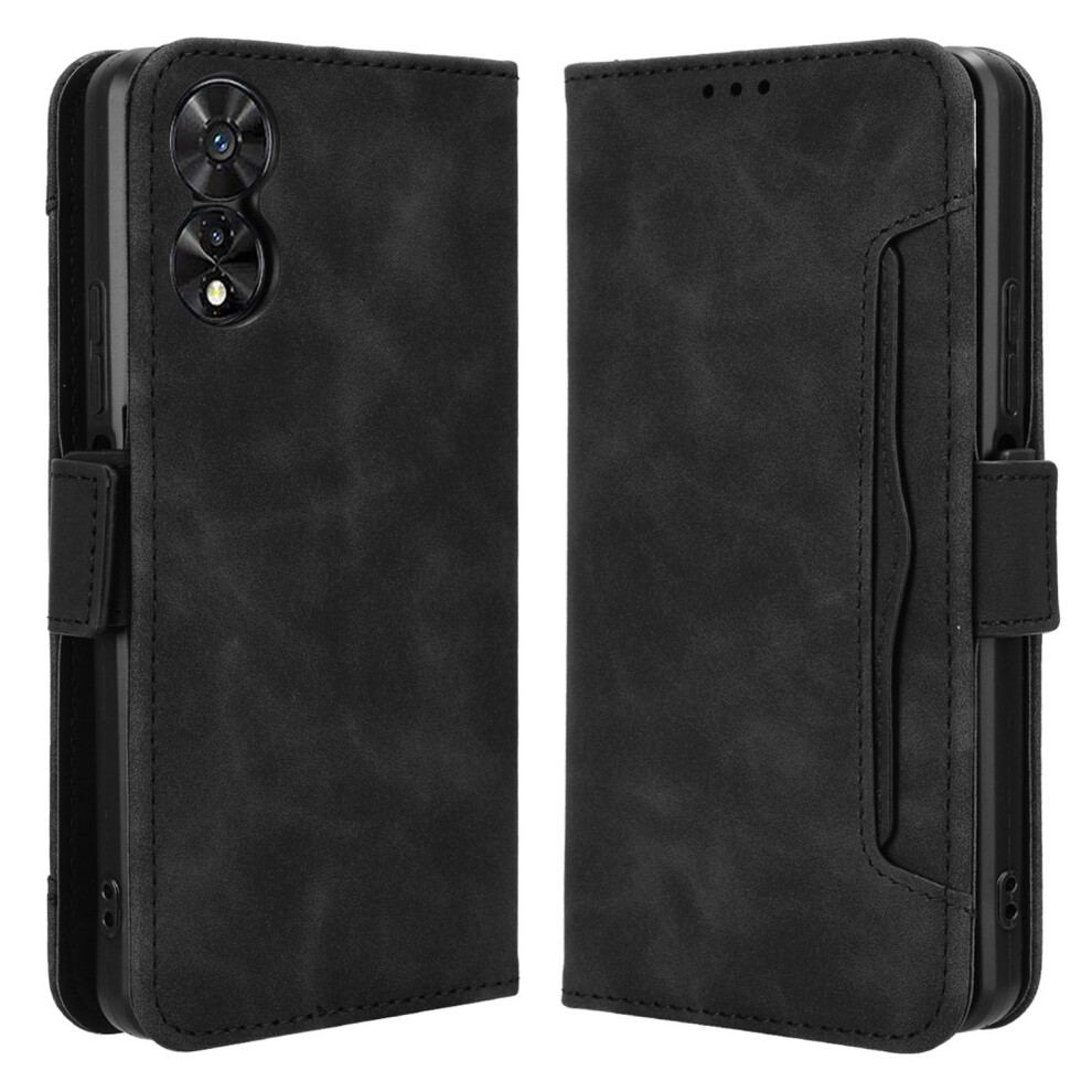 (Black) For TCL 505 T509K T5094 Phone Case Multiple Card Slots Wallet Leather Cover