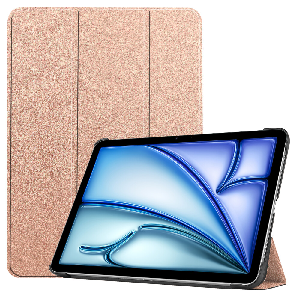 (Rose ) For Ipad Air 13 (2025) (2024) Case Auto Wake Sleep Tri-Fold Stand Leather Tablet Cover Gold 6914289466577