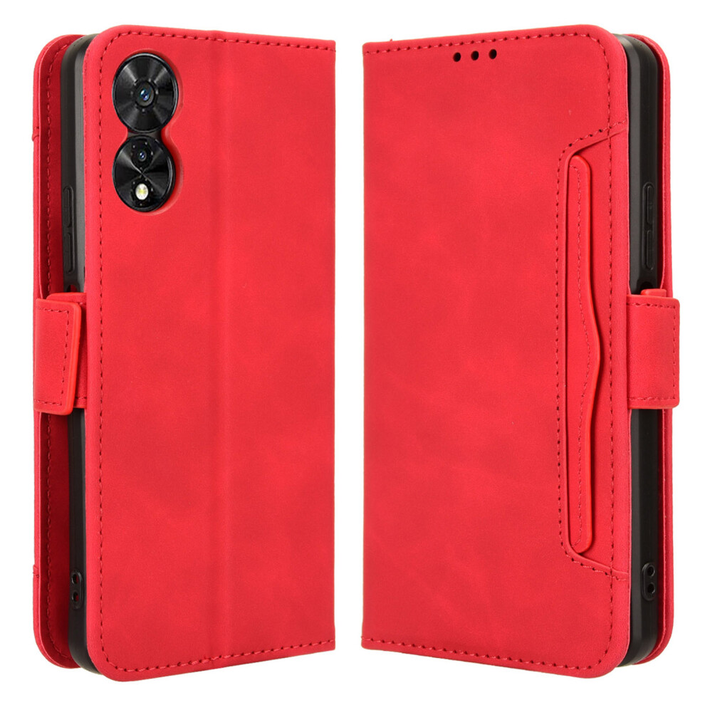 (Red) For Tcl 505 T509k T5094 Phone Case Multiple Card Slots Wallet Leather Cover Red 6914281658512