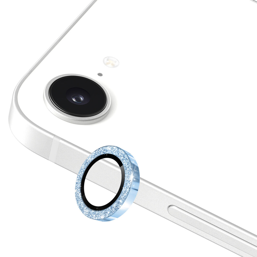 (Sierra ) For Iphone 16E Camera Lens Protector Enkay Hat-Prince Glitter Decor Tempered Glass Lens Film Blue 6914287618763