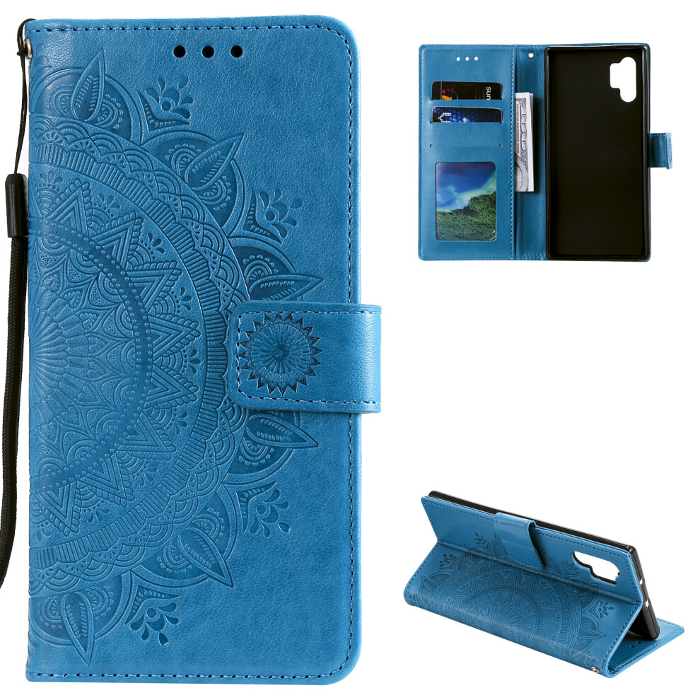 (Blue) Imprinted Mandala Flower Wallet Stand Function Leather Case With Strap For Samsung Galaxy A32 5G Blue 6914283378395