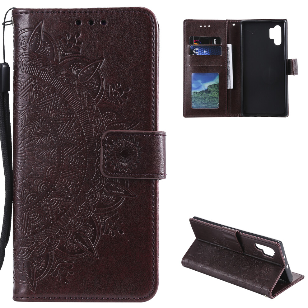 (Brown) Imprinted Mandala Flower Wallet Stand Function Leather Case With Strap For Samsung Galaxy A32 5G Brown 6914289365603