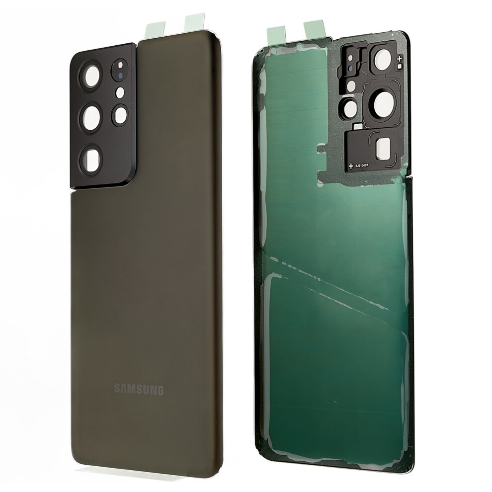 (Grey) For Samsung Galaxy S21 Ultra 5G G998 Battery Housing With Adhesive Sticker + Camera Lens Cover Grey 6914280845494