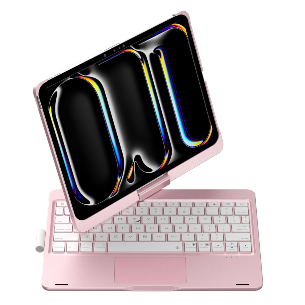 (Rose ) For Ipad (2025) 10.9 (2022) Trackpad Backlight Keyboard With Tablet Case Gold