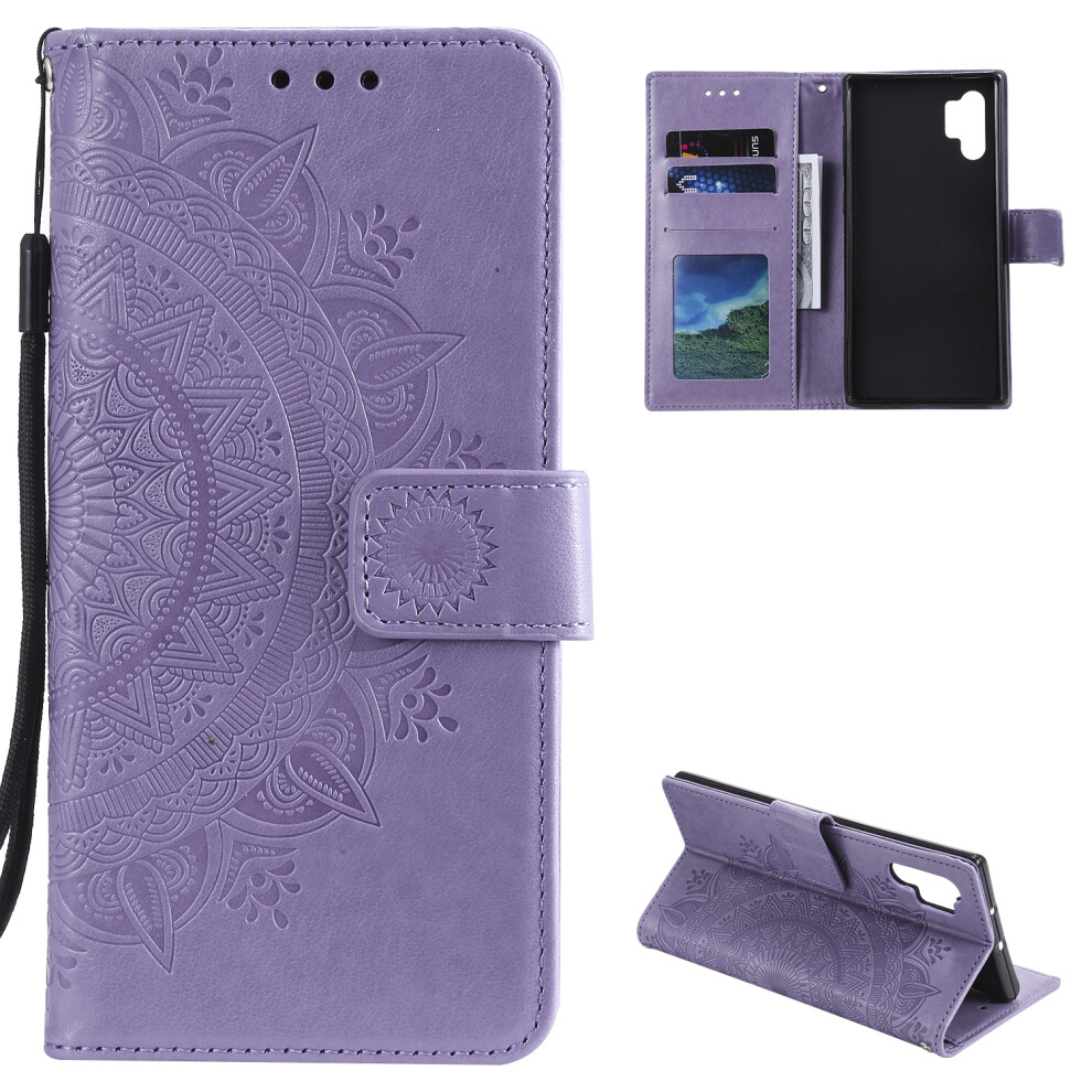 (Purple) Imprinted Mandala Flower Wallet Stand Function Leather Case With Strap For Samsung Galaxy A32 5G Purple 6914287540798