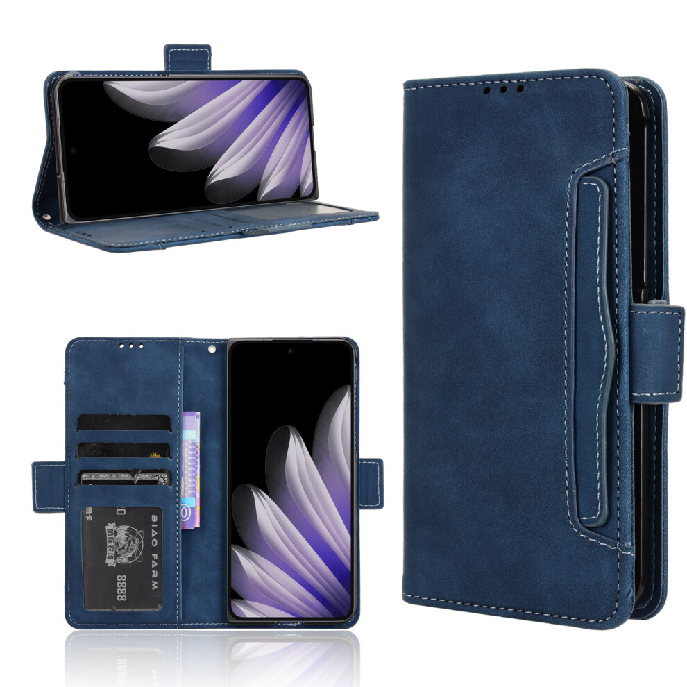 (Blue) For Oppo Find N5 5G Leather Case Phone Wallet Cover With Multiple Card Slots Blue 6914282561149