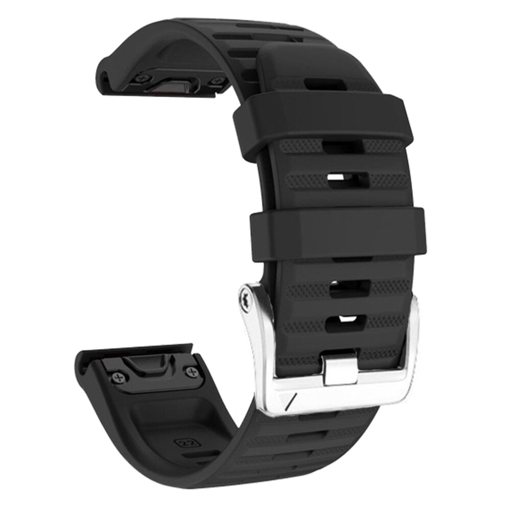 (Black) Watch Band For Garmin Forerunner 965 955 945 935 Soft Silicone Strap Bracelet With Silver Buckle Black,Silver 6914287422018