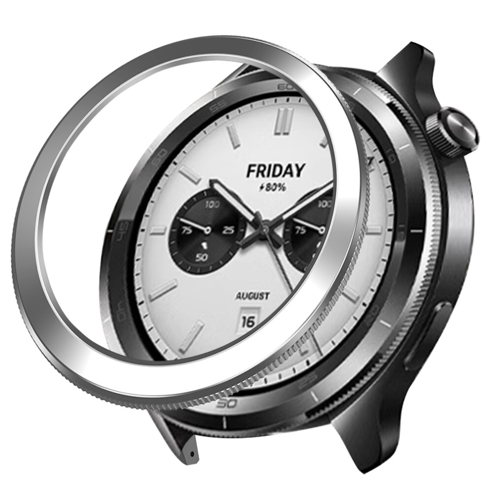 (Silver) For Xiaomi Watch S4 S3 Pc Watch Bezel Slim Design Smartwatch Ring Frame Silver 6914286527578