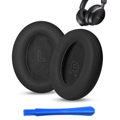 (Black) For Bose Quietcomfort Ultra Replacement Ear Pads with Installation Tool