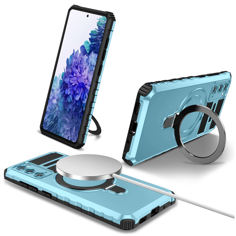 (Baby ) For Samsung Galaxy S20 Fe 5G S20 Fe S20 Fe 2022 S20 Lite Case Pc+Tpu Magnetic Kickstand Phone Cover Blue 6914281419205