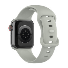(Grey) Replacement Silicone Wrist Strap Adjustable Watch Band for Apple Watch Series 11 10 42mm 9 8 7 41mm SE3 SE2 SE 6 5 4 40mm 3 2 1 38mm , Size: S