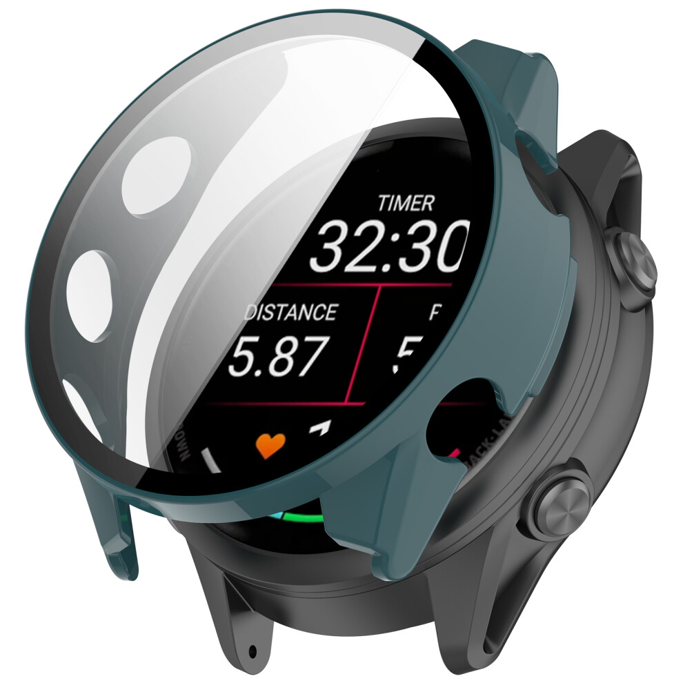 (Green) For Garmin Forerunner 970 Case Hard Pc All-Around Watch Cover With Tempered Glass Film Green 6914281401590