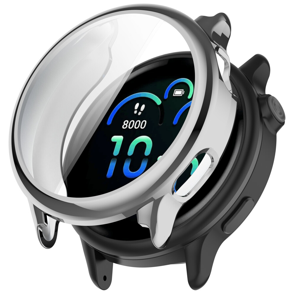 (Silver) For Garmin Vivoactive 6 Watch Case Full Coverage Flexible Tpu Electroplating Cover Silver 6914283724499