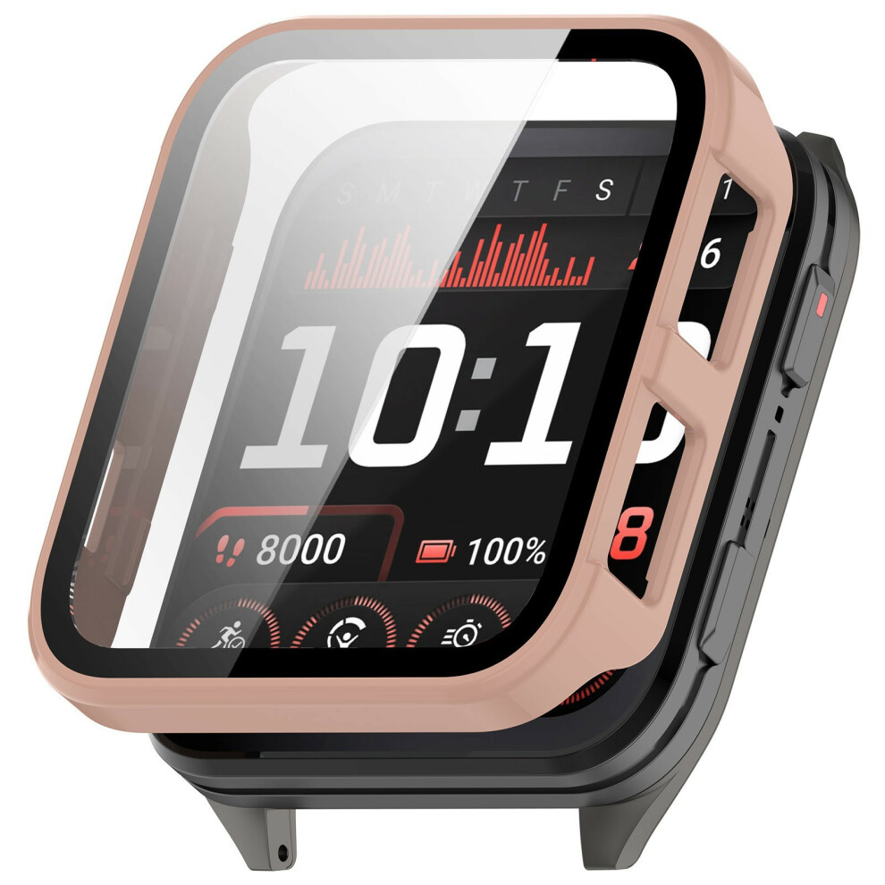(Pink) For Garmin Venu X1 Hard Pc Watch Protective Case With Tempered Glass Film Pink 6914287137820
