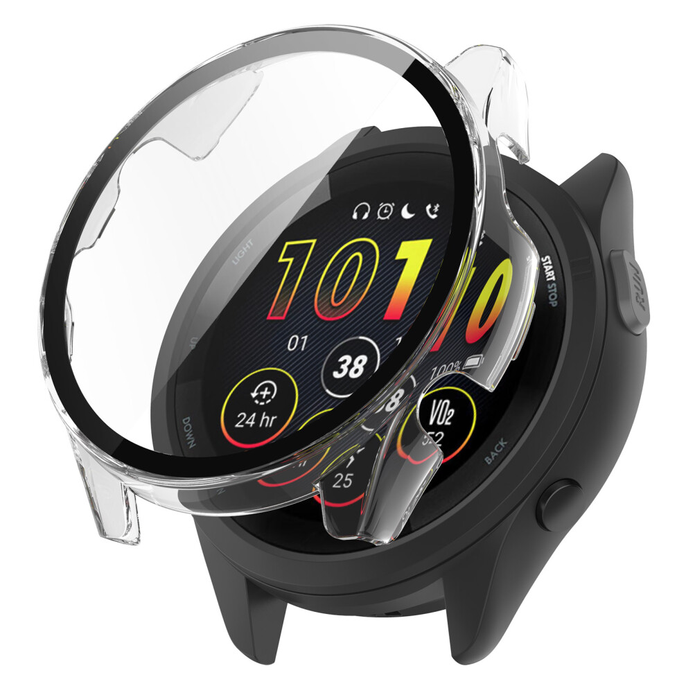 (Transparent) For Garmin Forerunner 265S Anti-Scratch Pc Watch Case With Tempered Glass Screen Protector 6914288599306