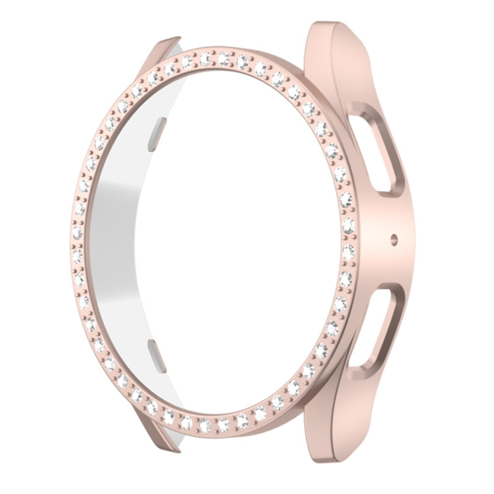 (Pink) For Samsung Galaxy Watch7 40Mm Watch Case Rhinestone Decor Hard Pc Protective Frame Pink 6914284564315