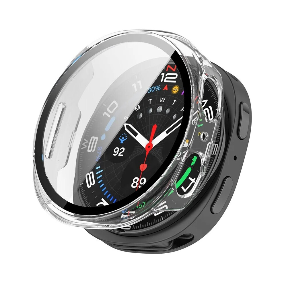 (Transparent) For Samsung Galaxy Watch8 44Mm Watch Case Wanlonfeng Pc Frame Cover With Tempered Glass Screen Protector 6914281730010