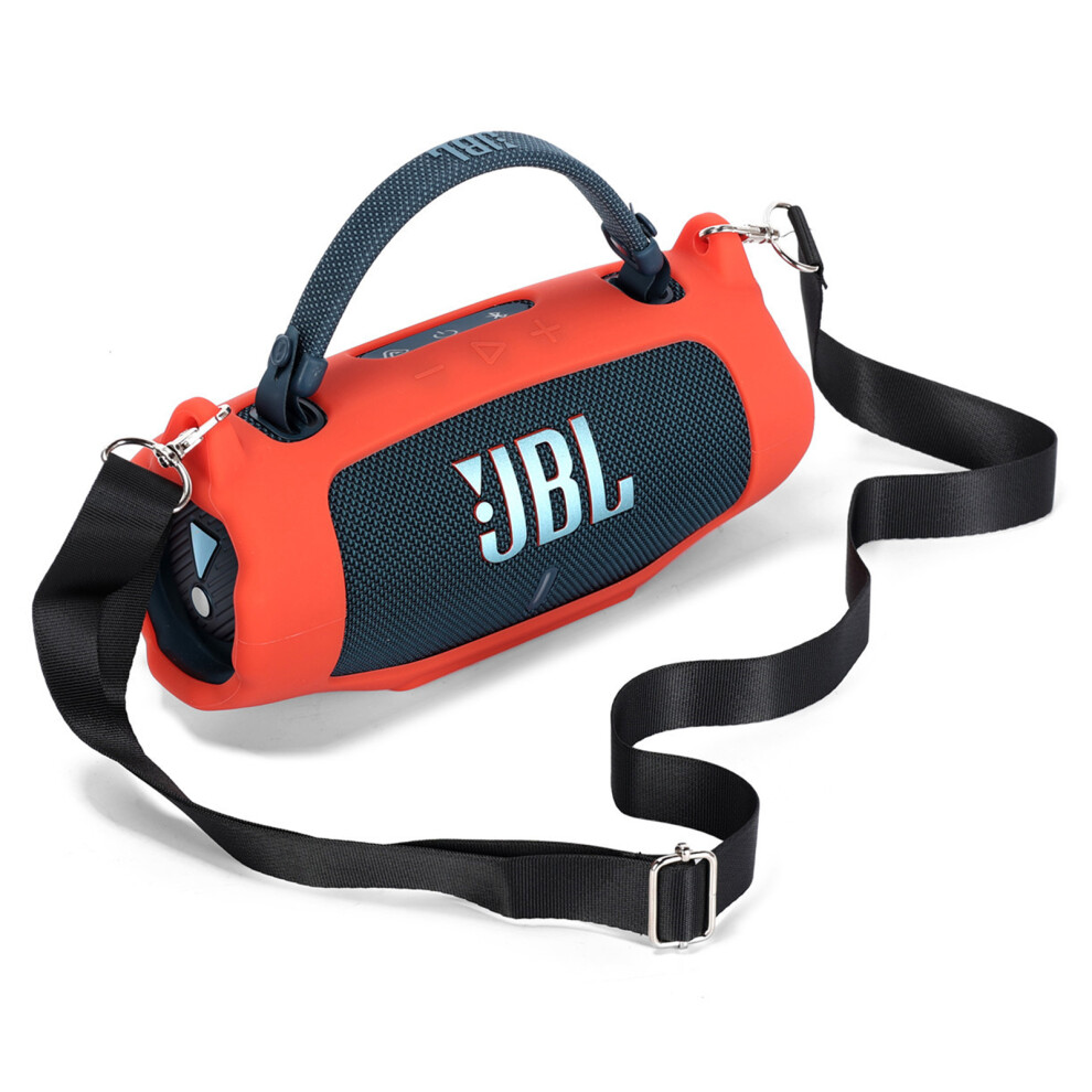 (Red) For Jbl Charge 6 Soft Silicone Case Wireless Speaker Protective Cover With Shoulder Strap Carabiner Red 6914285108747