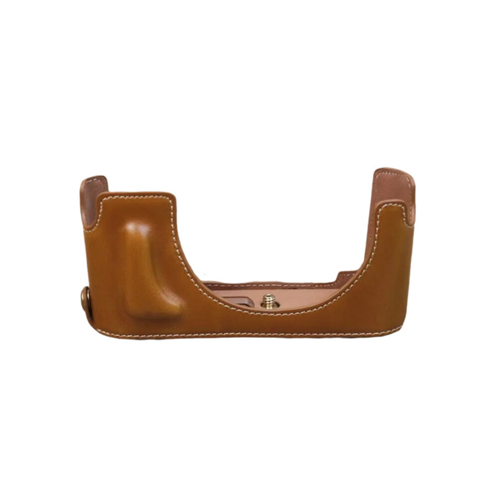 (Brown) For Leica M11 Pu Leather Camera Bottom Case Battery Opening Design Protective Half Body Cover Brown 6914283532018