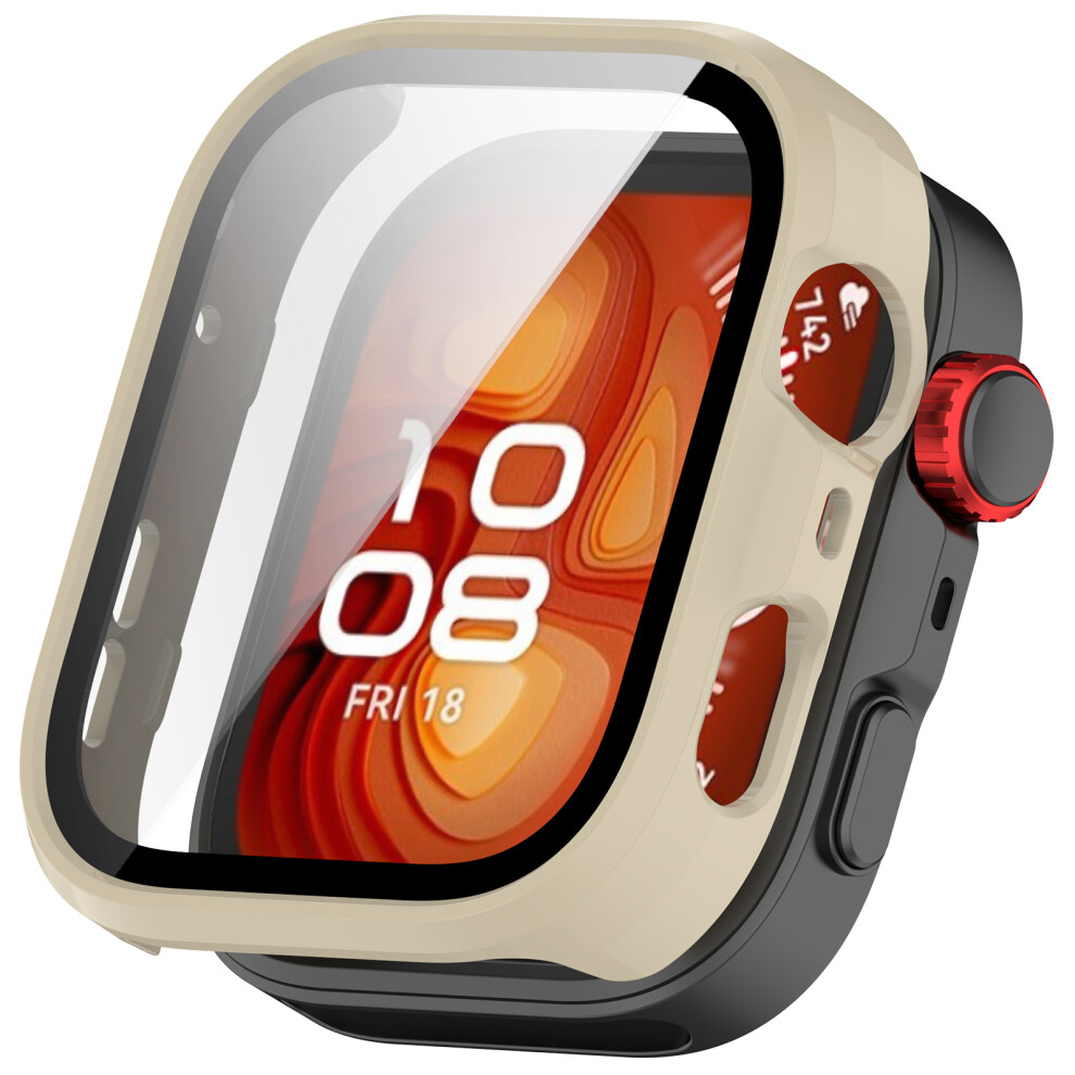 (Ivy ) For Huawei Watch Fit 4 Pro Watch Case Pc Frame Cover With Tempered Glass Screen Film White 6914282329053