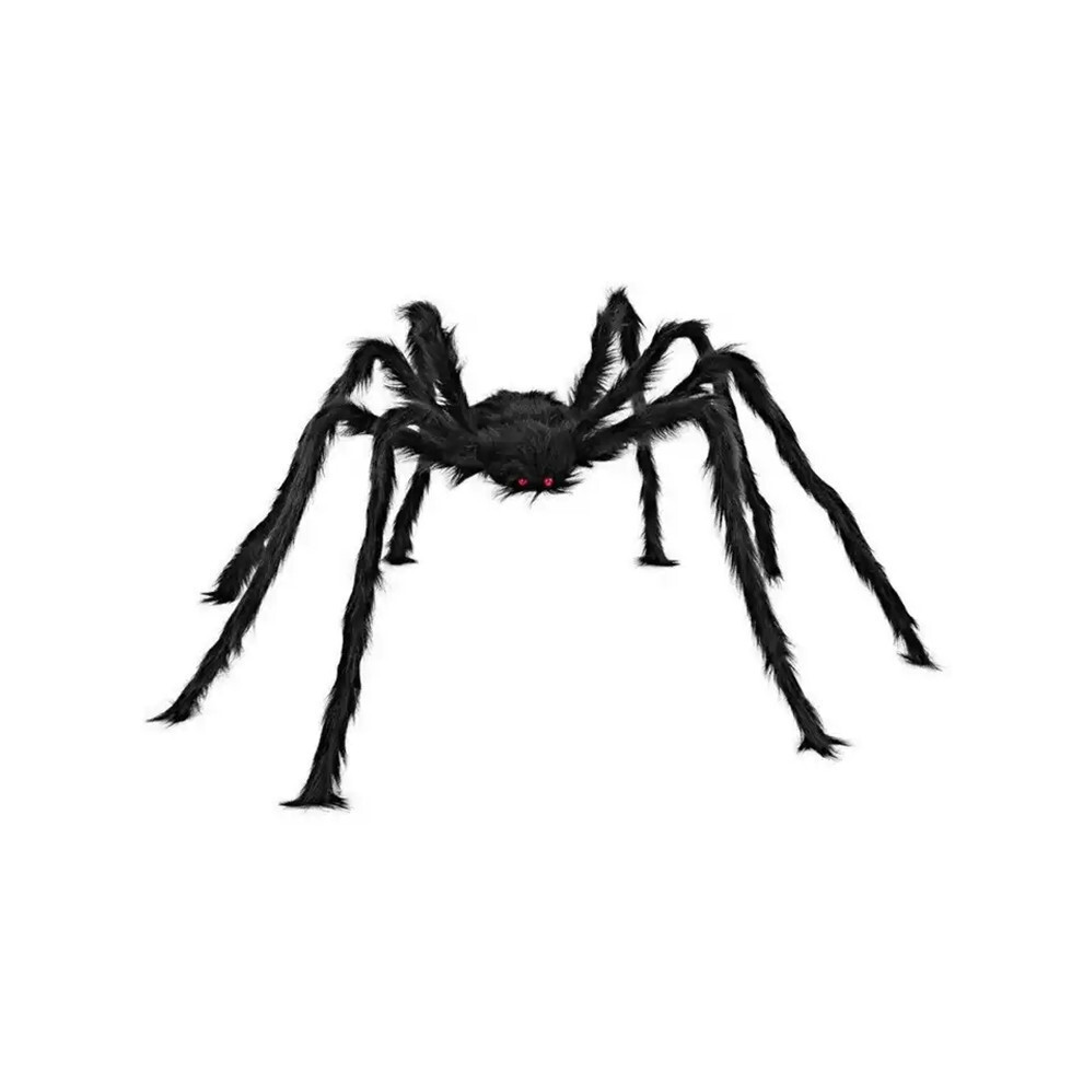 30Cm Realistic Plush Spider Haunted House Prop Giant Spider Halloween Party Spooky Decoration Black