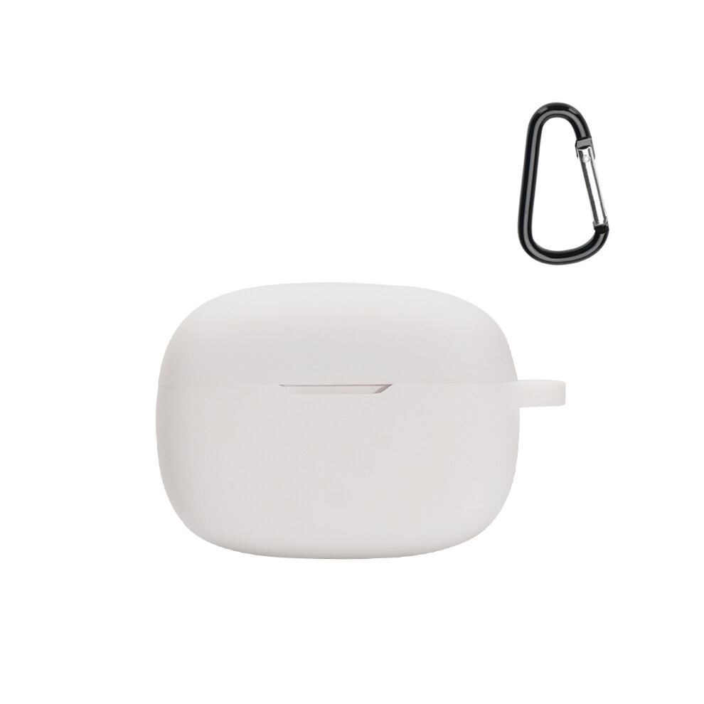 (White) For Jbl Wave Beam Bluetooth-Compatible Earphone Silicone Protective Case Anti-Scratch Anti-Drop Cover With Anti-Lost Buckle White 6914285277207