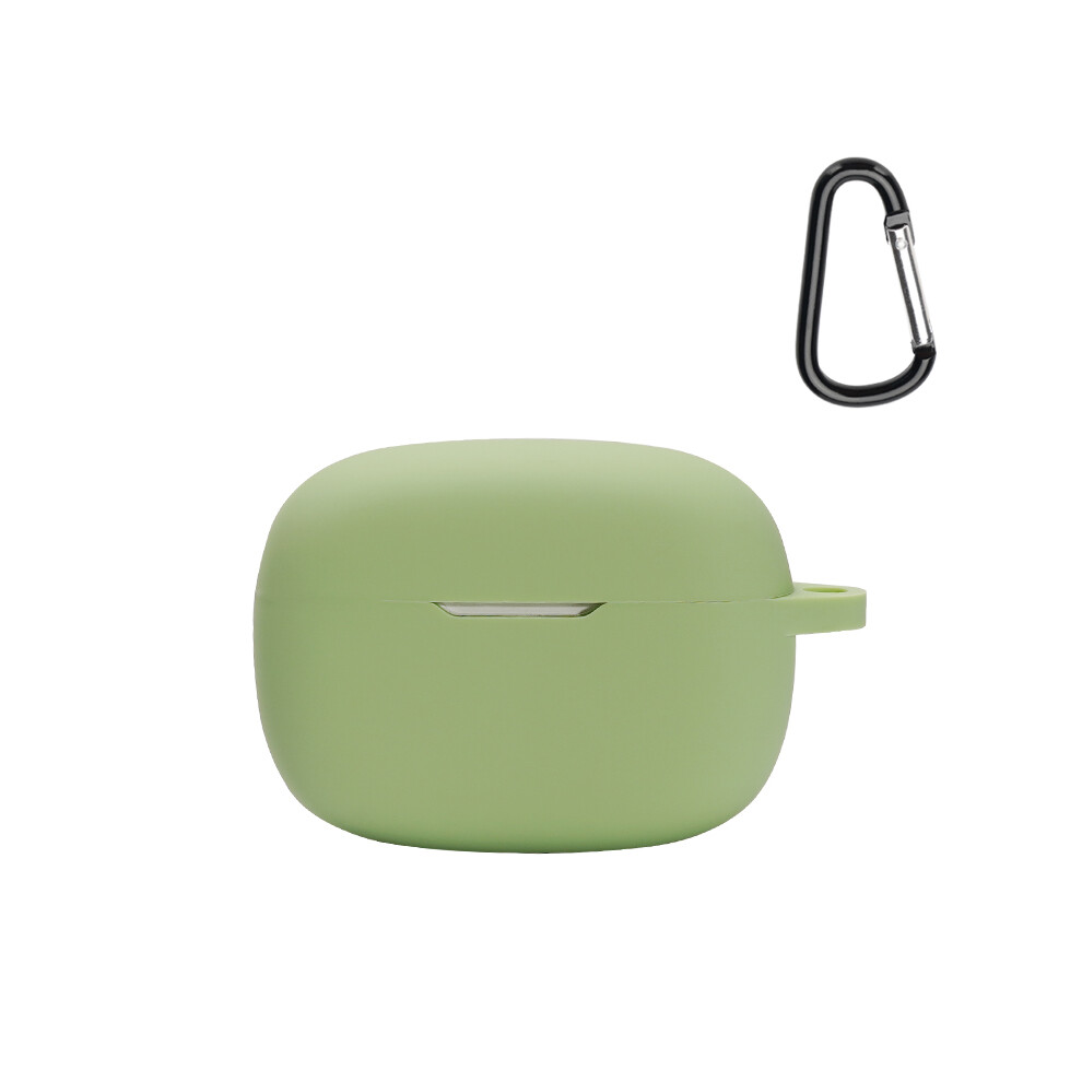 (Matcha ) For Jbl Wave Beam Bluetooth-Compatible Earphone Silicone Protective Case Anti-Scratch Anti-Drop Cover With Anti-Lost Buckle Green 6914284955502