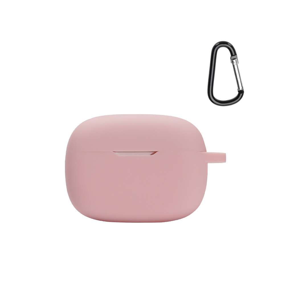 (Pink) For Jbl Wave Beam Bluetooth-Compatible Earphone Silicone Protective Case Anti-Scratch Anti-Drop Cover With Anti-Lost Buckle Pink 6914283444441