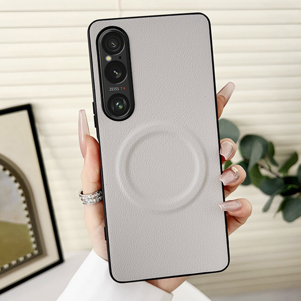 (White) For Sony Xperia 1 Vi Case Compatible With Magsafe Pu + Tpu Phone Back Cover White 6914286665843