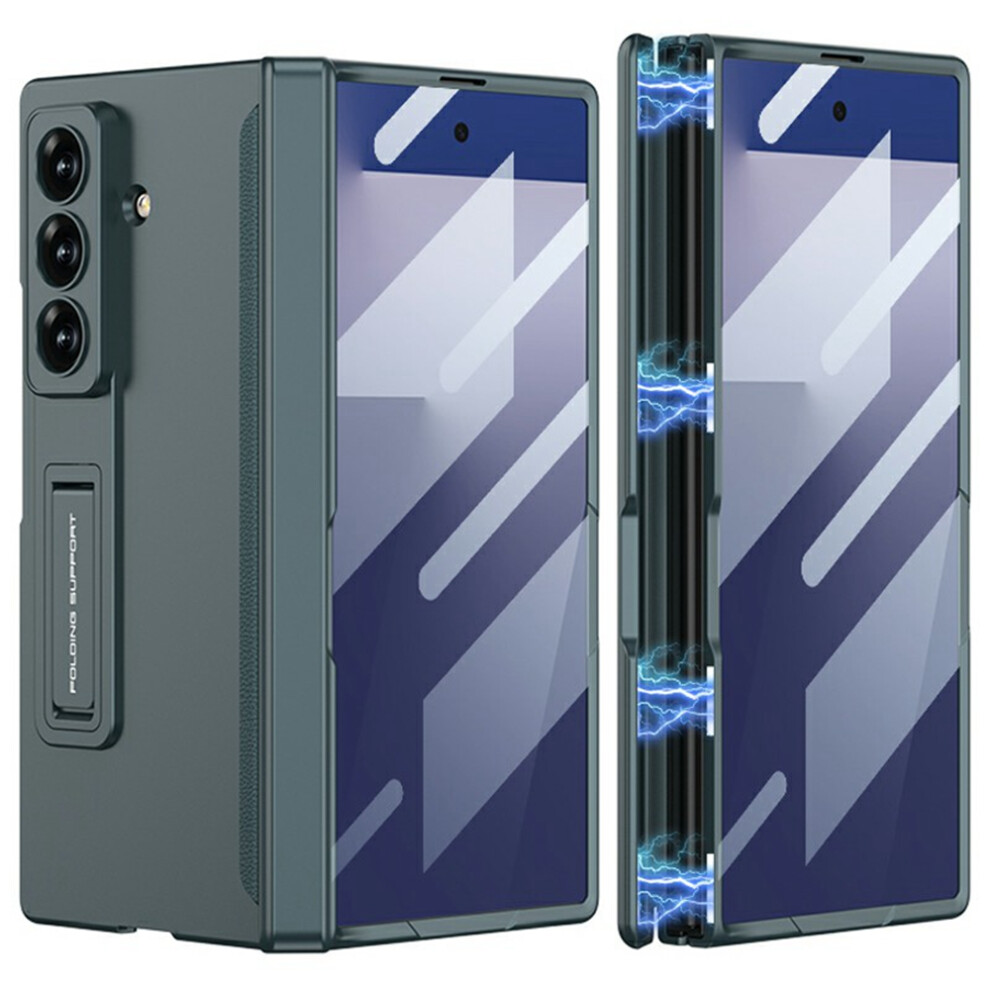 (Green) Gkk For Samsung Galaxy Z Fold7 5G Case With Clear Screen Film Magnetic Hinge Kickstand Phone Cover Green 6914286775894