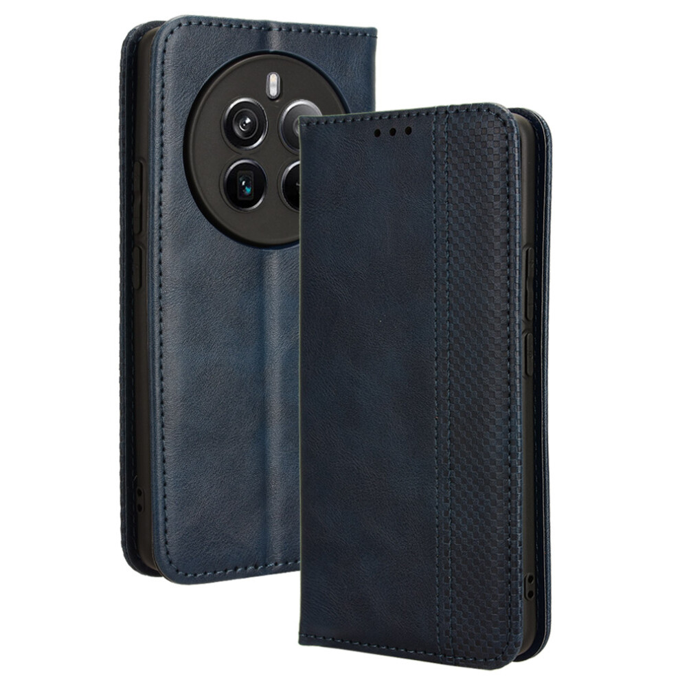 (Blue) For Realme 12 4G 12+ 5G Narzo 70 Pro 5G Narzo 70 5G P1 5G 13 4G Wallet Case Viewing Stand Leather Retro Texture Phone Cover Blue 6914283022397