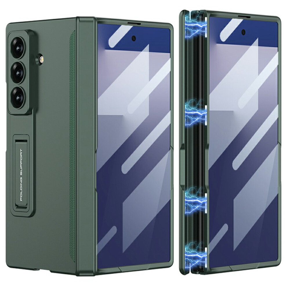 (Midnight ) Gkk For Samsung Galaxy Z Fold7 5G Case With Clear Screen Film Magnetic Hinge Kickstand Phone Cover Green 6914282161530