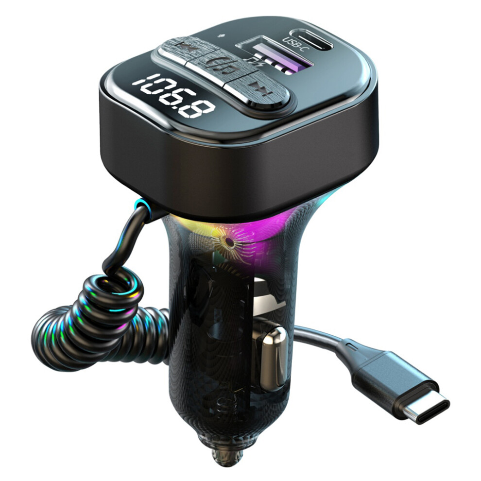 C52 Car Fm Transmitter Bluetooth-Compatible Receiver Mp3 Player Cigarette Lighter Car Charger 6914288414319