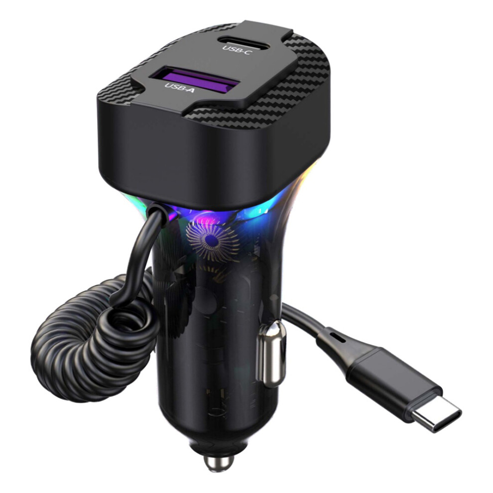 K9 Qc3.0 Usb+Type-C Phone Fast Charging Adapter Car Charger With Pd 30W Type-C Cable 6914287572782
