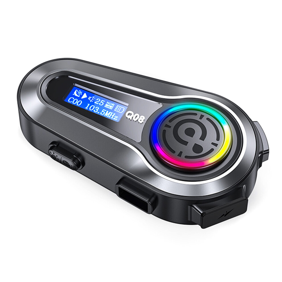 (Hard Microphone) Q08 Motorcycle Helmet Bluetooth-Compatible Headset Wireless Headphones Fm Radio Ipx6 Waterproof Headset 6914286386427