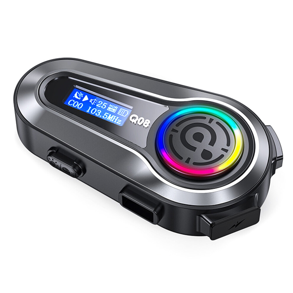 (Soft Microphone) Q08 Motorcycle Helmet Bluetooth-Compatible Headset Wireless Headphones Fm Radio Ipx6 Waterproof Headset 6914289974478