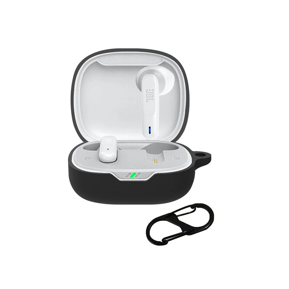 (Black) For Jbl Wave Flex Protective Case Wireless Bluetooth-Compatible Headset Silicone Cover With Anti-Loss Hanging Buckle Black 6914283615025