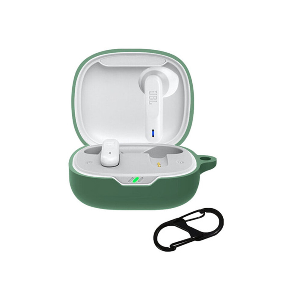 (Blackish ) For Jbl Wave Flex Protective Case Wireless Bluetooth-Compatible Headset Silicone Cover With Anti-Loss Hanging Buckle Green 6914287203075