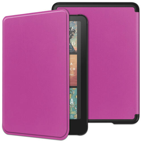 (Purple) For Amazon Kindle Paperwhite (2024) Kindle Colorsoft Case PC + PU E-Reader Cover Support Auto Wake Sleep
