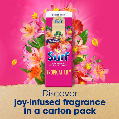 Surf (Tropical Lily) Surf Laundry Liquid Detergent 24 Washes 648ml, 6 Pack 1