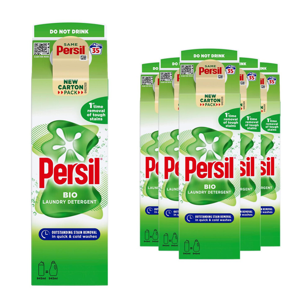 Persil (Bio) Gentle Fabric Clean Laundry 35 Washes Detergent 945Ml, 6Pk