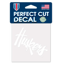 NCAA Nebraska Cornhuskers 4x4 perfect gesneden witte sticker n maat teamkleur