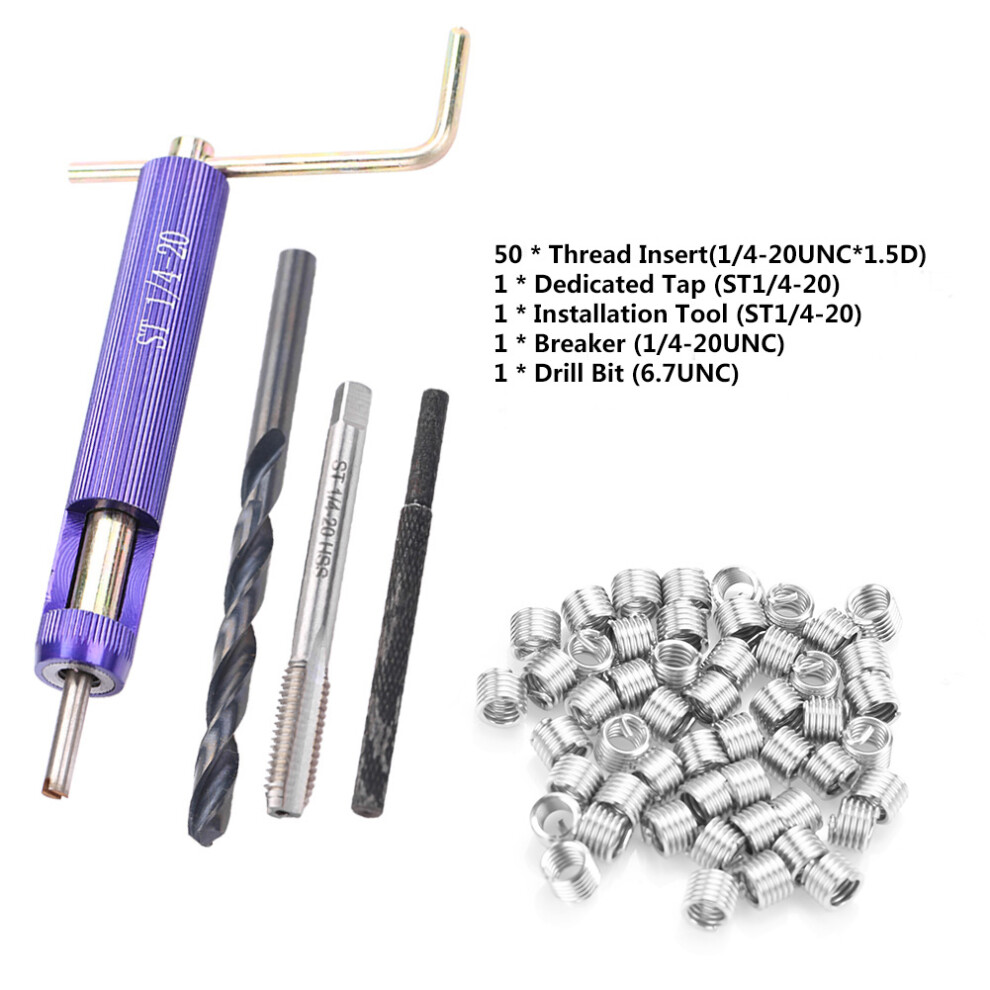 50Pcs Stainless Steel Thread Insert Set