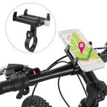 KR01 Aluminiumlegierung Handyhalterung Clip Schwarz Fest für Fahrrad Motorrad 60mm