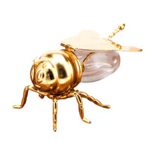Honey Jar Housewarming Gift Cute Multiuse Kitchen Decor Golden 14x9.6x8cm Practical Home Accessory