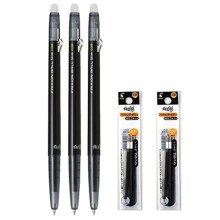 Pilot FriXion Ball Slim 038 Intrekbare uitwisbare gel-inktpen Extra fijne punt 0,38 mm zwarte inkt 3 pennen en 6 vullingen Voordelige set