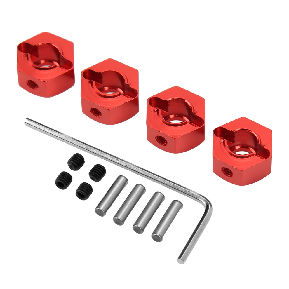 4Pcs 12Mm Hex Wheel Hubs Nuts Aluminum Alloy High Red 8320539814490