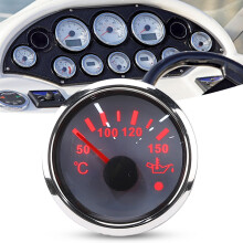 52 mm Edelstahl-Öltemperaturanzeige mit Alarm für Auto & Boot